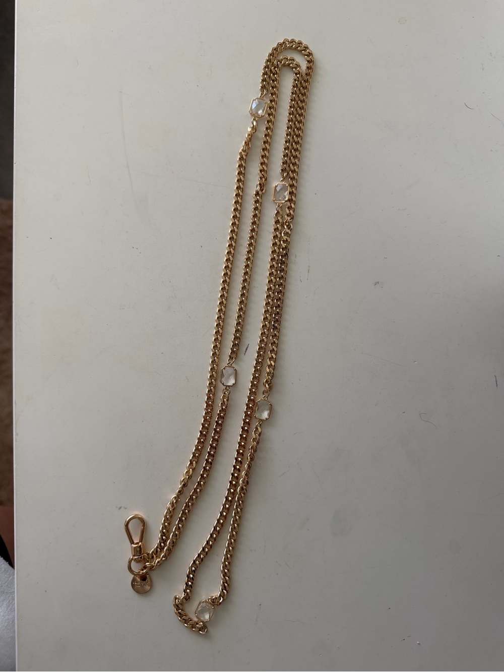 kate spade Gold-Tone Chain crossbody with Clear Stone Accents